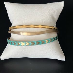 Gold and Turquoise Bangle Set of 3